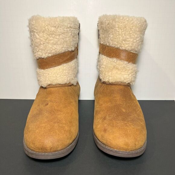 Womens UGG Blayre II Brown Leather Boots / Size 6.5 - Picture 2 of 8